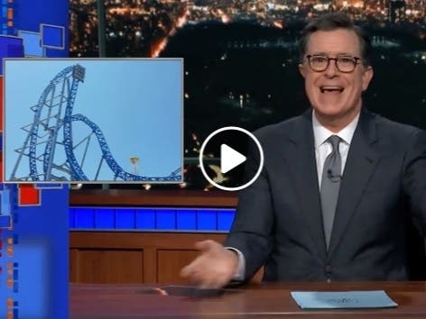 Stephen Colbert poked fun at the recent incident in which dummies fell out of an Ocean City rollercoaster.