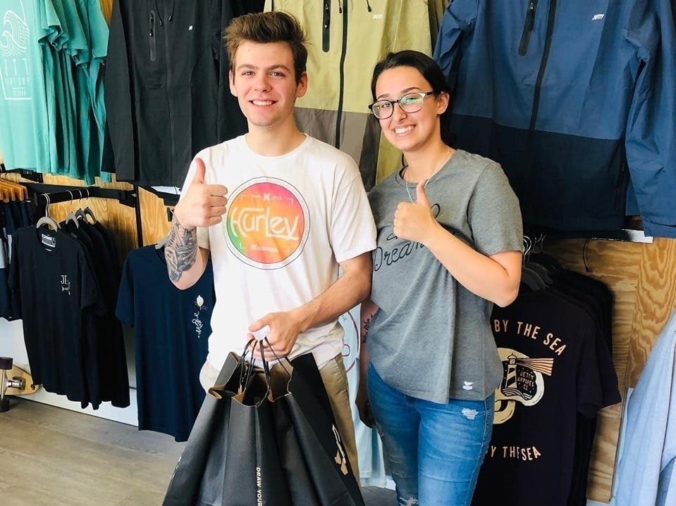 Stafford police and the Jetty Rock Foundation helped a Southern Regional student replace his fire-damaged wardrobe.