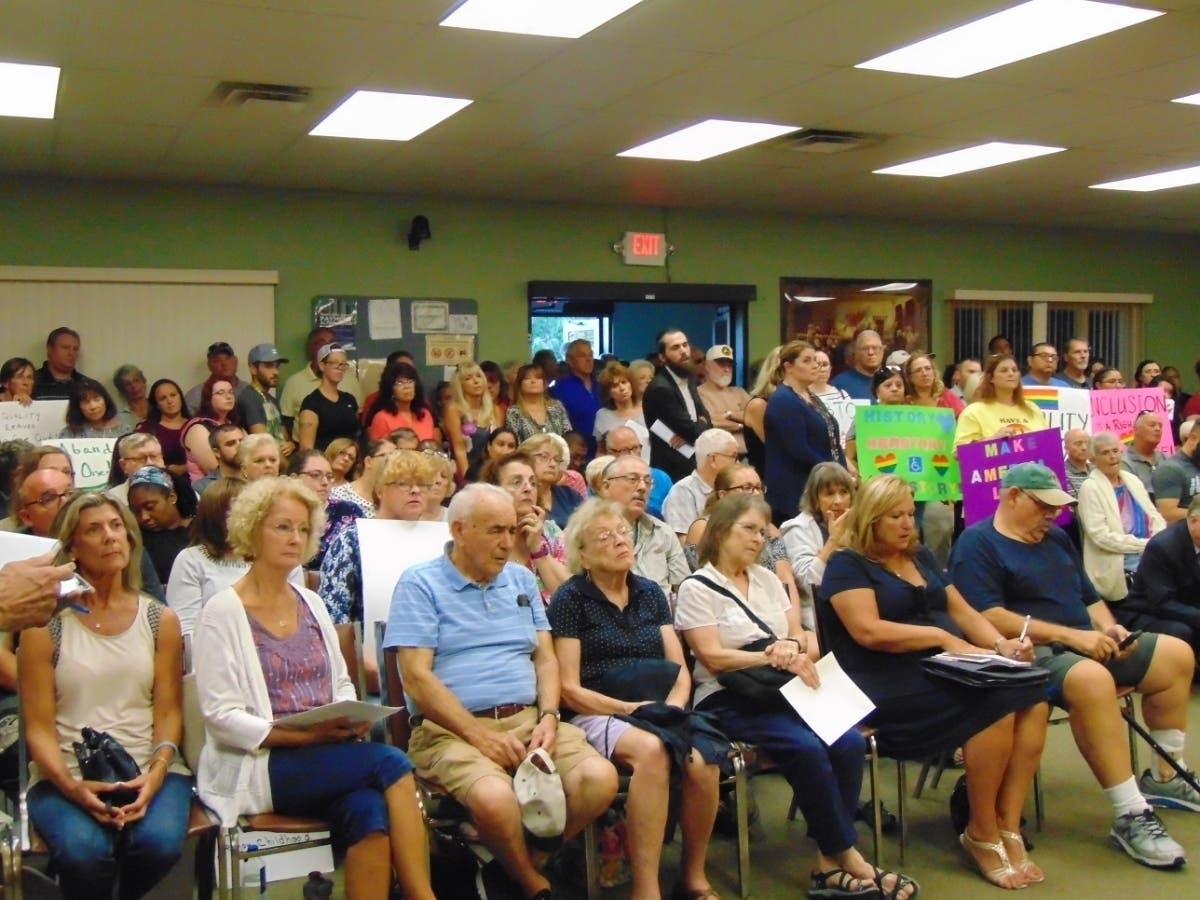 A month after Barnegat's mayor called the LGBTQ movement 'an affront to almighty God,' a crowd stood divided at the Township meeting.