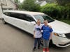 Lucas (right) and brother Jared began their travels with a limo escort.