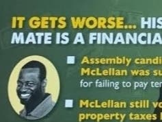 A Super PAC was accused of distorting a photo of State Assembly candidate Antwan McClellan and giving him 'Aunt Jemima syrup branding.'