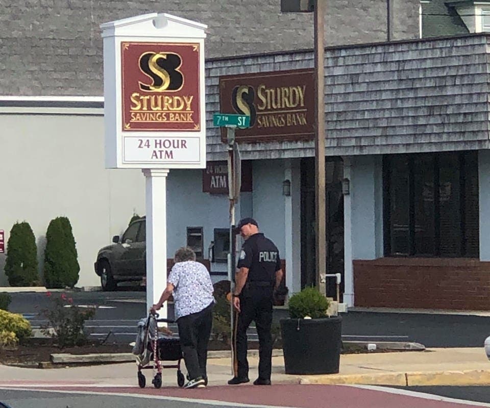 An Ocean City officer found a woman in need and made conversation with her as they crossed the street.