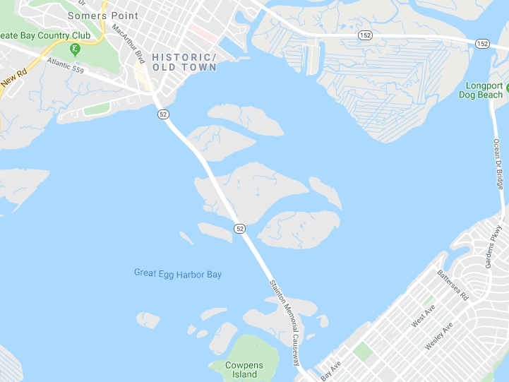 Authorities, including the Coast Guard, conducted searches for a woman who jumped off the Ninth Street Bridge in the Somers Point area.