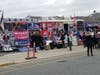 Several vehicles had pro-Trump displays outside the Wildwood rally.