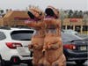 Two people in dinosaur costumes visited ShopRite in Lacey. They stayed a safe distance from everyone as New Jersey deals with the novel coronavirus.