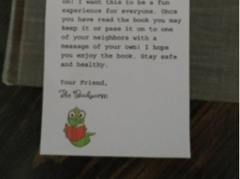 Melissa Grippaldi, of Lacey, found a book with a kind note on her doorstep from "The Bookworm."