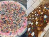 Pies On Nine now serves several dessert pizzas, including the Cereal Killer, left. The pizza on the right has Nutella, cannoli cream and M&Ms. 