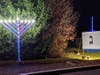 The Chabad Jewish Center of Basking Ridge set up a giant menorah and dreidel for Hanukkah.