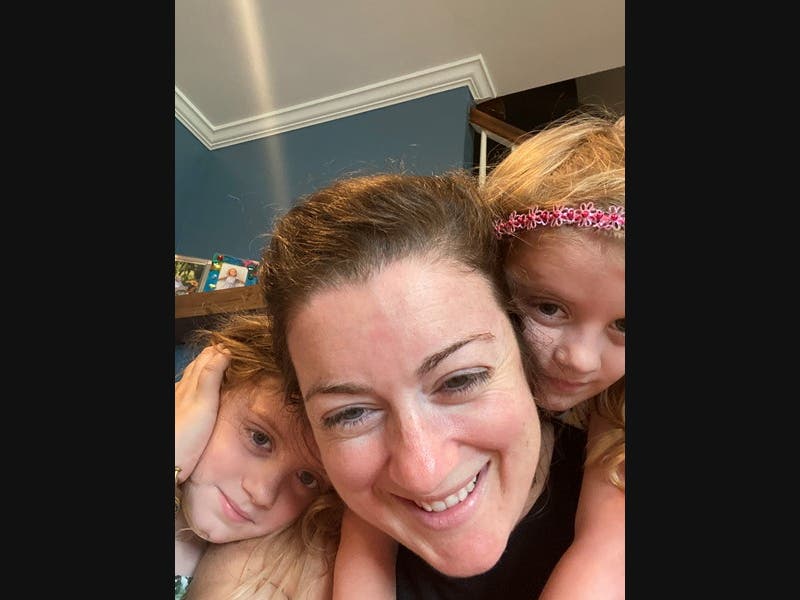 Lauren Gonnella, middle, qualified as an eligible donor for Jackie and Addison. The identical twins continue to battle a rare form of leukemia.