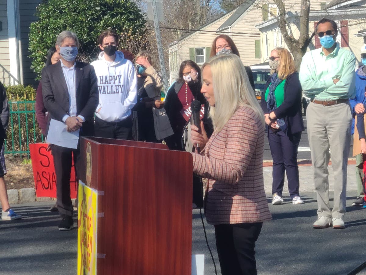 Bernards Township Mayor Janice Fields spoke last month at Basking Ridge's Rally to Condemn Violence Against Asian Americans. Her first "Meet the Mayor" event will highlight issues facing Asian Americans in Basking Ridge.