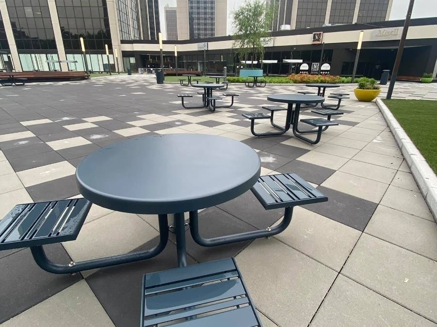 After years in the works, town officials introduced the newly renovated Headquarters Plaza.