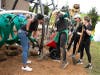 Members of the Jets Women's Organization volunteered to build the playground donated to Head Start children.