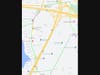 The green lines show detours that will be in place Saturday during an FDNY funeral in Parsippany.