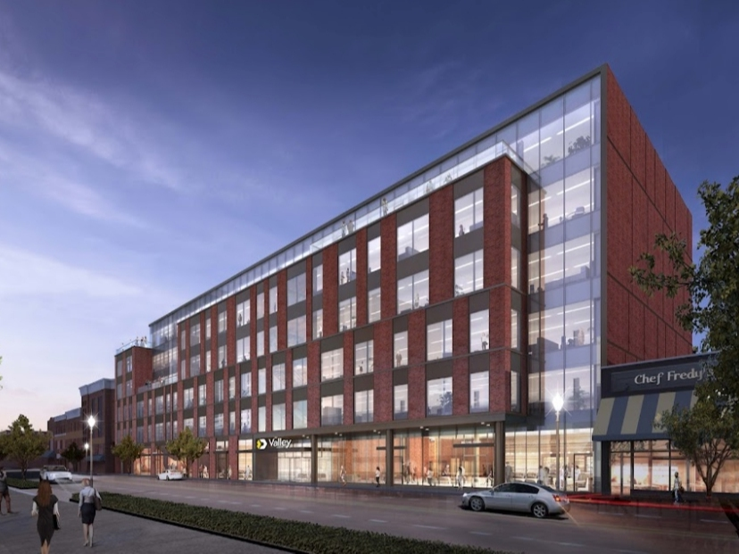 A rendering shows the future site of Valley National Bank's future headquarters in downtown Morristown.