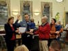 Three police officers received promotions at Tuesday's Chester Township Council meeting.