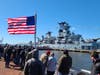 Battleship New Jersey left the Camden waterfront Thursday to get dry-docked for the first time in more than 30 years.