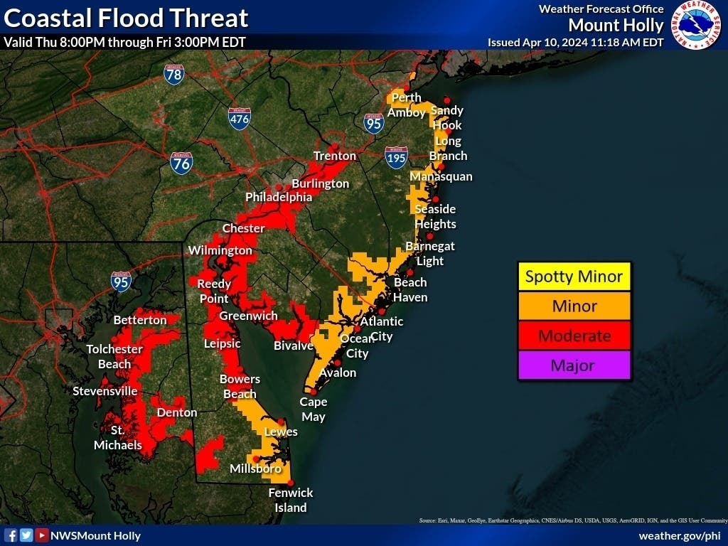 Widespread Coastal Flooding In South Jersey's Forecast | Cherry Hill ...