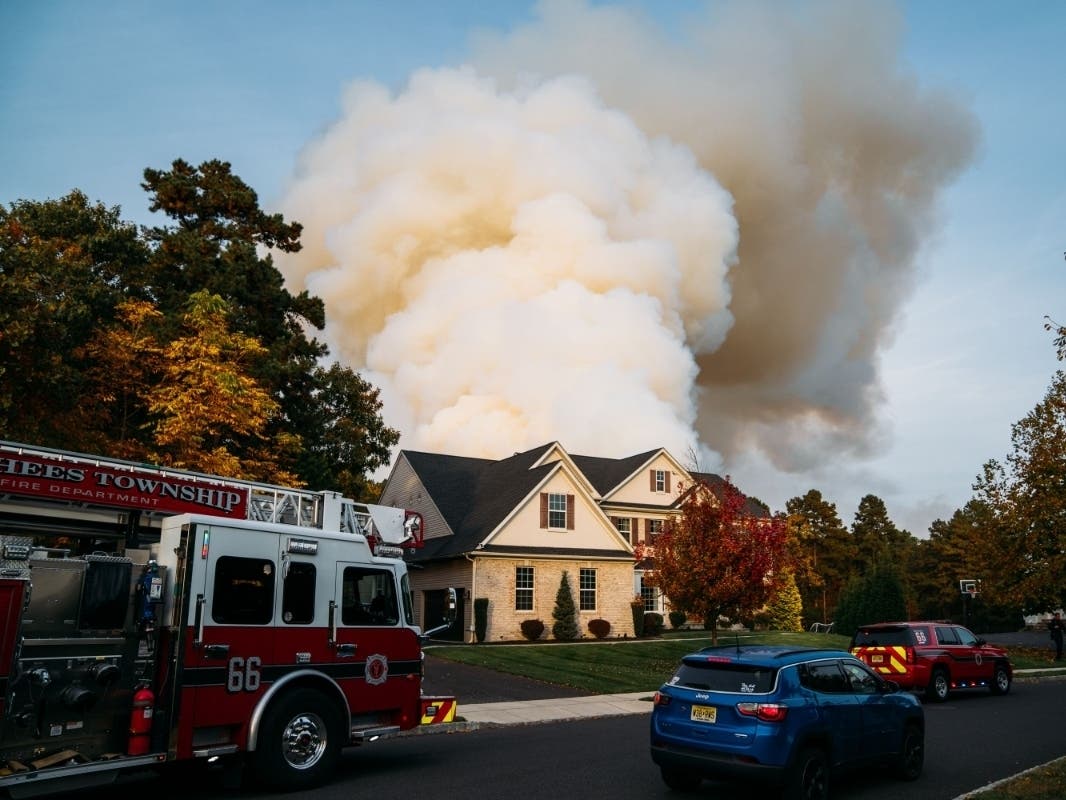 The Red Bone Hill wildfire burned in late October off of Sycamore Avenue in Evesham.