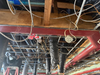 The ceiling has been gutted for renovations at Meadows Diner.