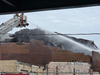 Firefighters battle a blaze at a Philadelphia building.