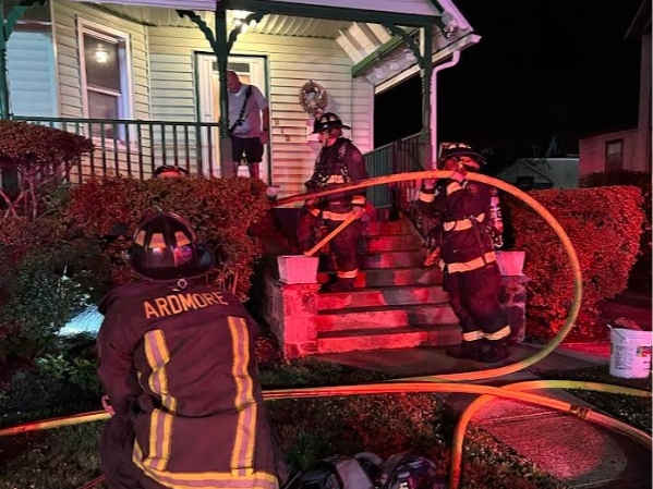 A porch fire was extinguished Saturday night in Ardmore, officials said.