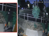 The suspect, later identified as Lang, is shown outside Northeast Philadelphia Islamic Center while wearing all black.