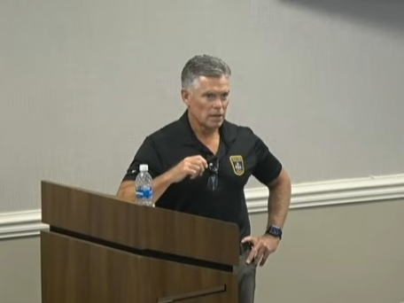 Newtown Police Cpt. John Newell recounted the events at a large pool party held Saturday night at a resident's home.