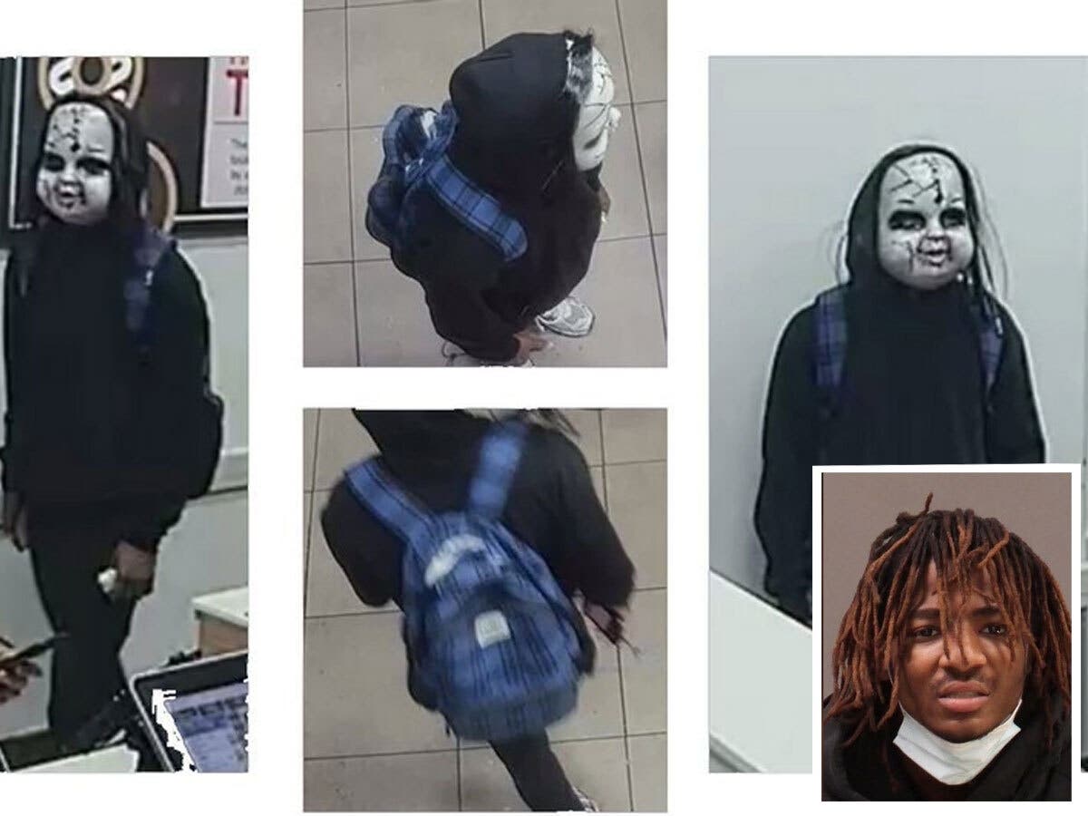 Police have identified Zymire Hughes, 22, as the suspect accused of wearing a mask and chasing a woman in Philadelphia.
