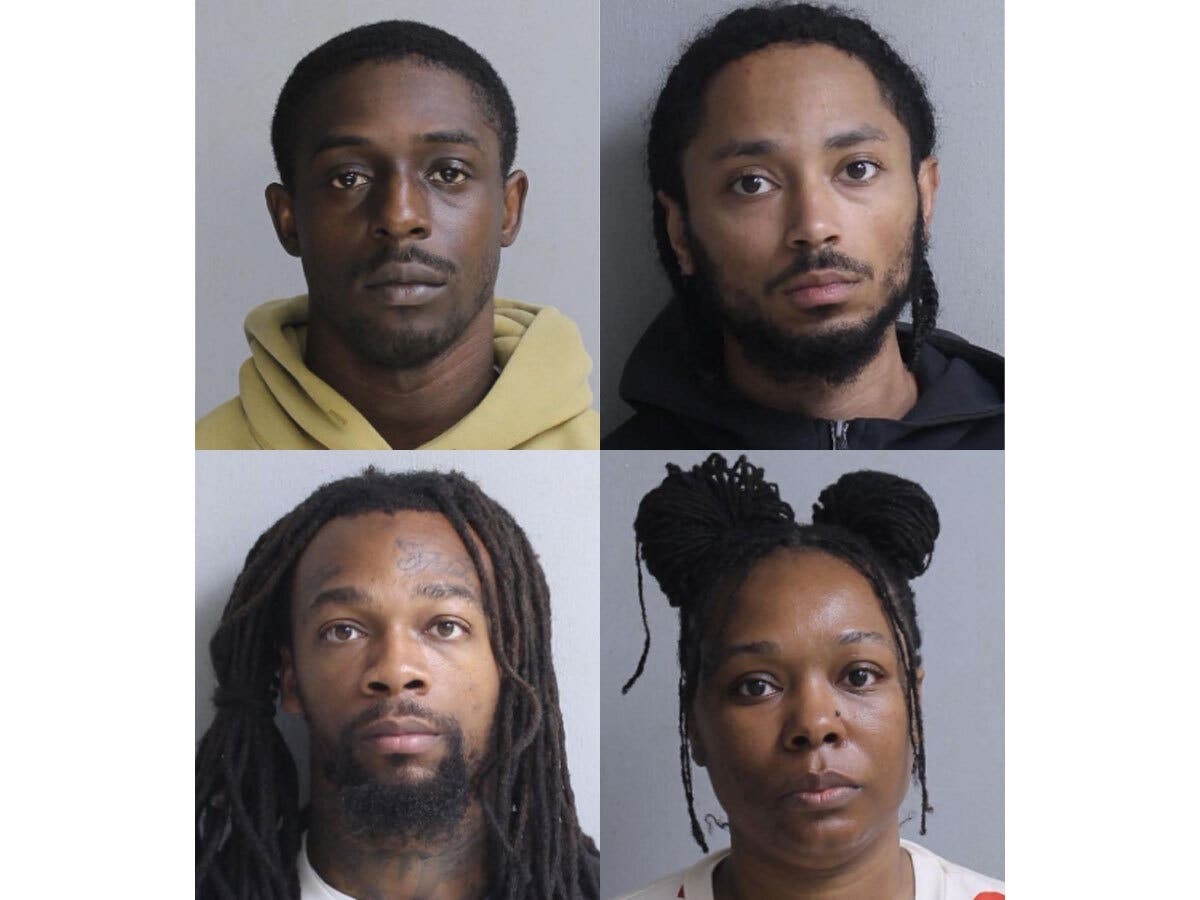 Keith Cirwithen-Howell, Gregory Johnson, Daquine Owens and Najwa Owens. Co-defendants not pictured are Ajahnae Owens, who is awaiting extradition from Delaware, and Aysir Bond, who is not in custody as of Thursday.