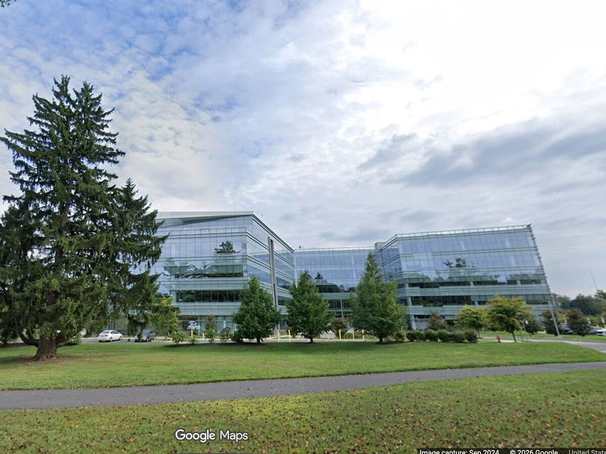 Multiple fire departments responded early Monday to a blaze in the lobby of a health insurance company's corporate headquarters﻿ in Newtown Square.