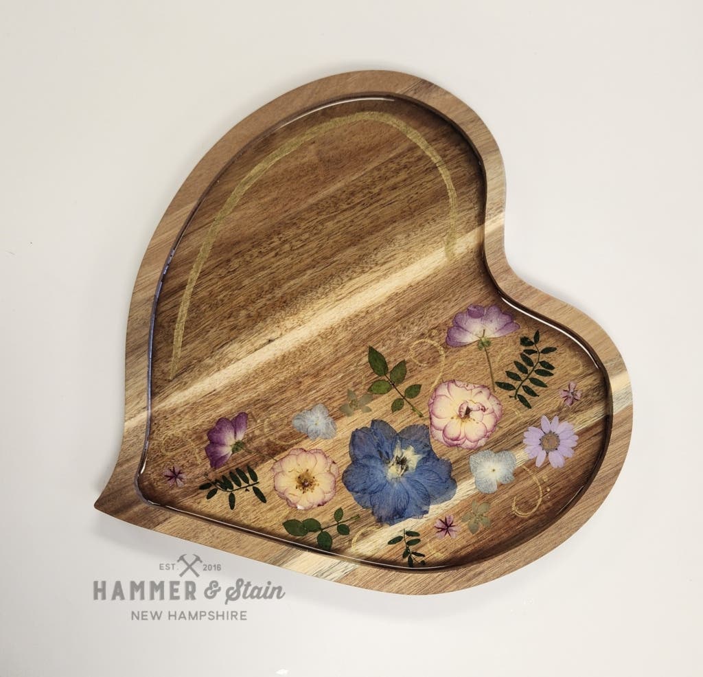 Special Heart Shaped Pressed Flowers Resin Workshop