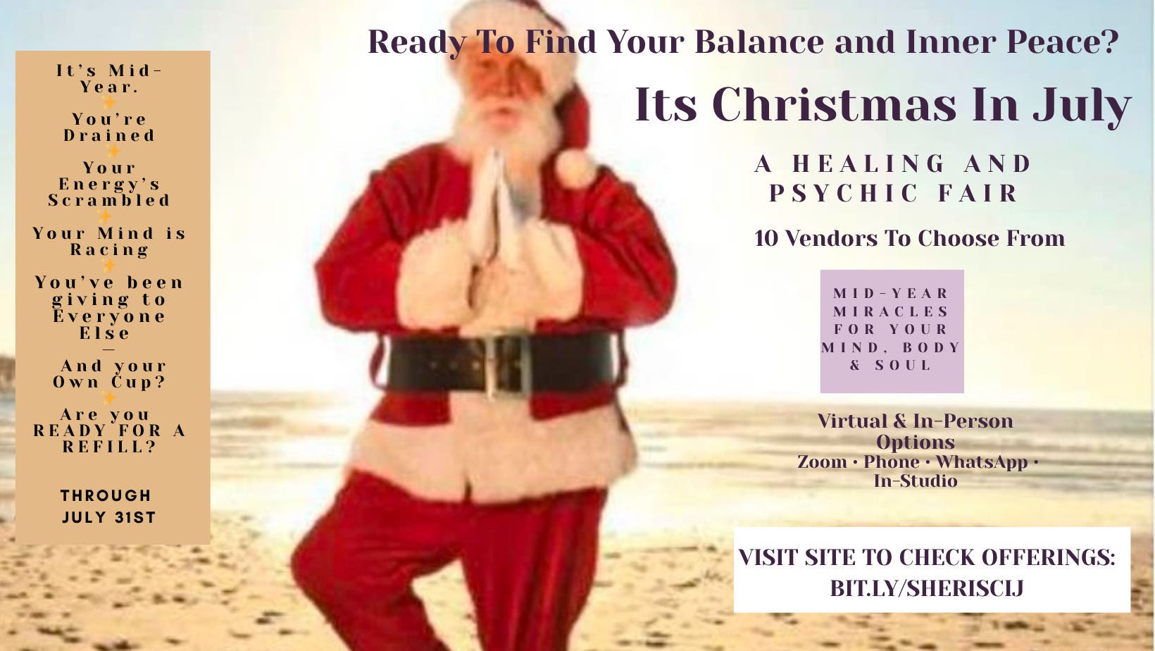 CHRISTMAS IN JULY: Holistic Healing and Psychic Fair Through 7/31