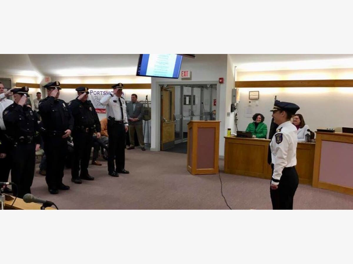 Major Maryanne Perry is honored by the town council on March 25.