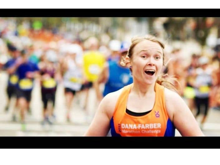 Humphrey during the 2017 Boston Marathon.