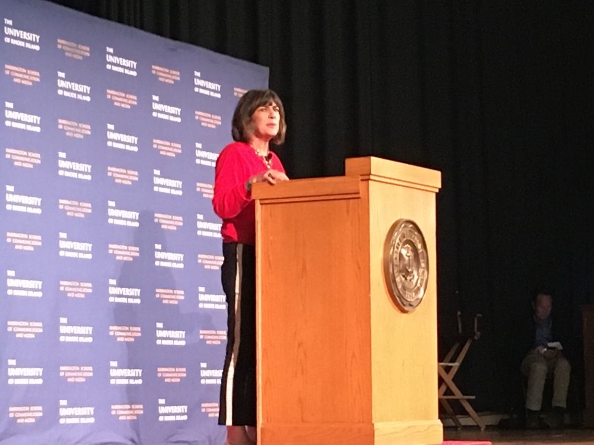 Christiane Amanpour speaks at the University of Rhode Island, her alma mater, Sept. 26.