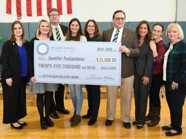 Special Education Teacher Jennifer Paolantonio​ is awarded $25,000 as part of her Milken Educator's Award. 