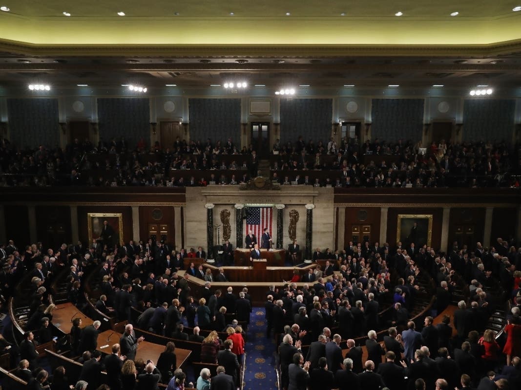 President Trump addresses a join session of Congress during the 2019 State of the Union address. A Portsmouth woman will attend this year's speech as the guest of Congressman David Cicilline. 