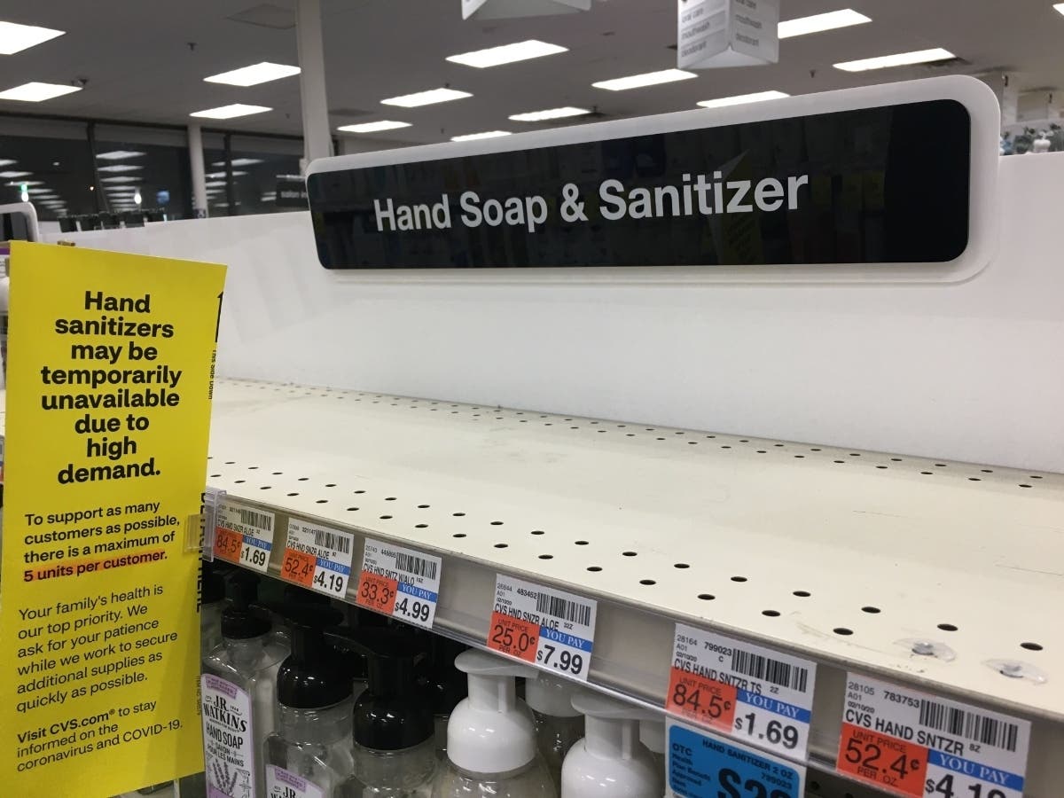 Governor Gina Raimondo urged Rhode Islanders to avoid clearing store shelves and hoarding food and supplies, saying stores would be restocked. 