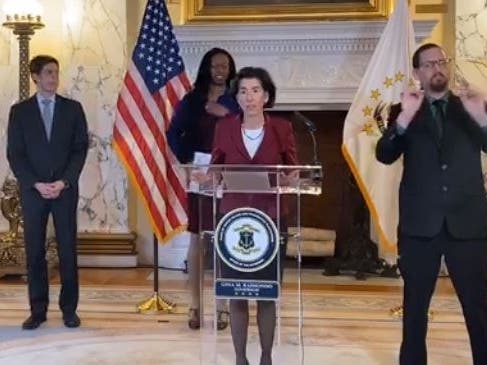 Anyone flying into Rhode Island is asked to self-quarantine for 14 days, Governor Gina Raimondo said. 