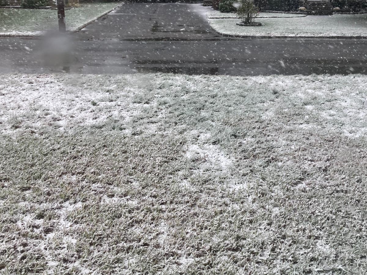 Much of the state saw its first dusting of snow of the season. 