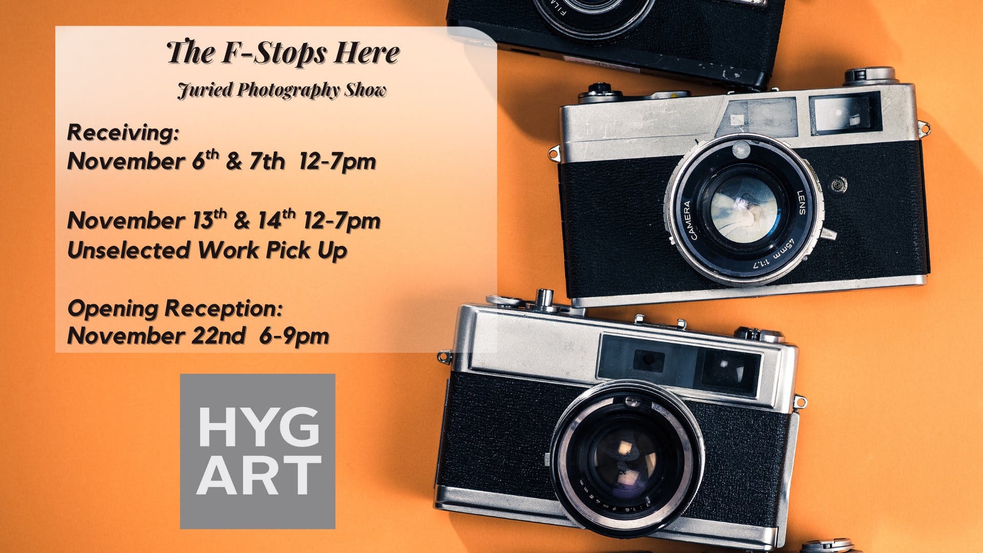 The F-Stops Here Juried Photography Show