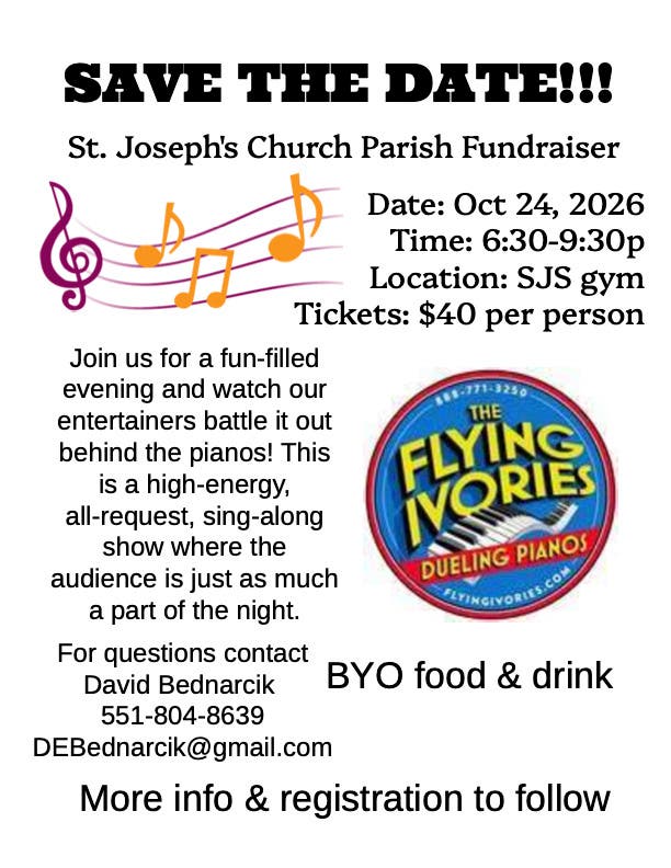 Join Saint Joseph Church For The Flying Ivories Dueling Pianos!