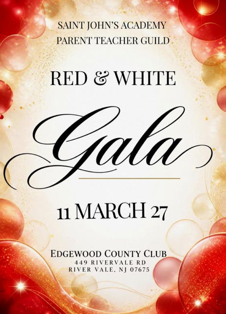 Save The Date For St. John's Academy PTG Red & White Gala!