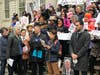 Chinatown activists rallied against the city's jail plan on Monday.