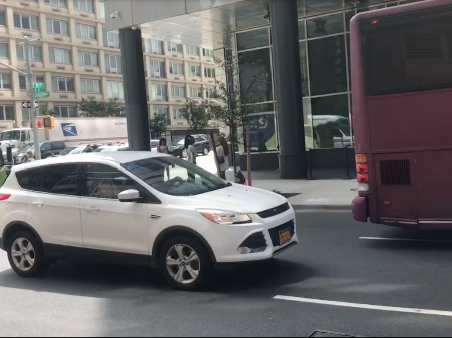 West 41st Street and Tenth Avenue, where some are pushing for better safety measures near a school.
