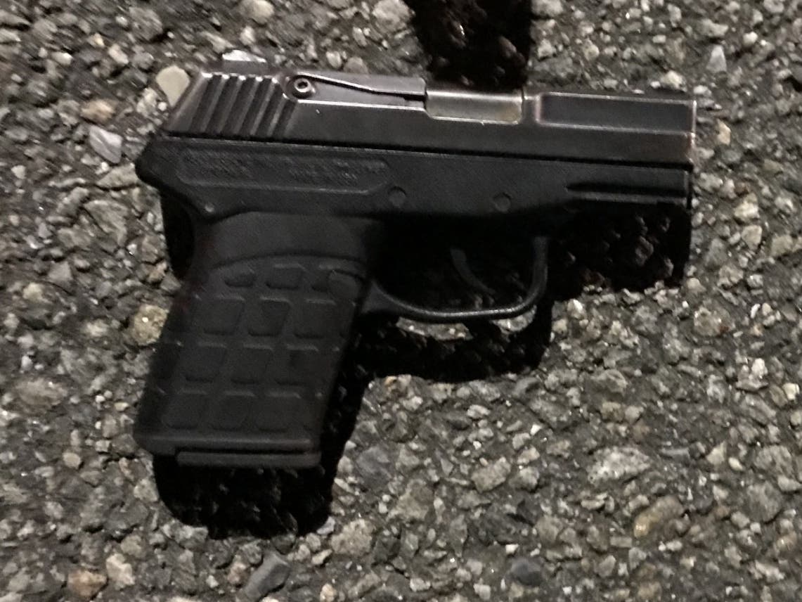 The gun recovered by police at the shooting in Jamaica, Queens.