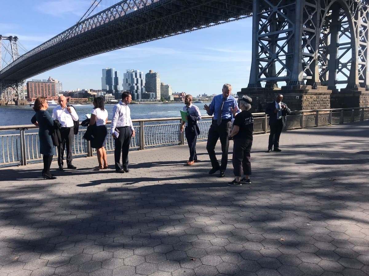 Hizzoner in the East River Park.