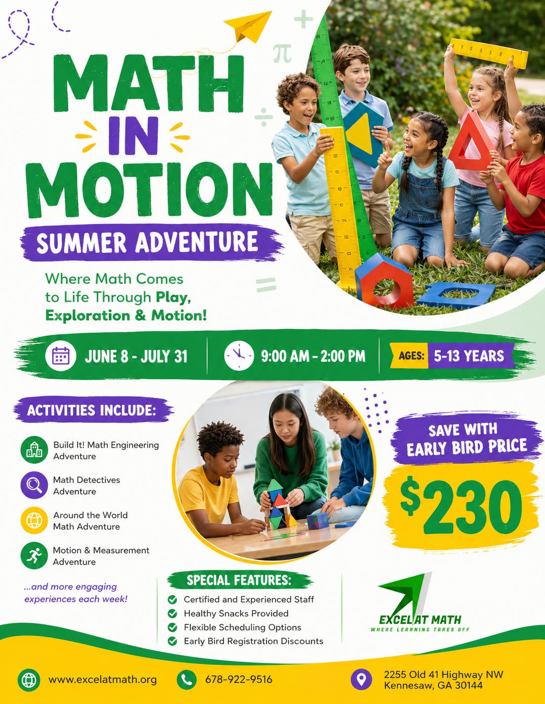 Math in Motion Summer Camp | Kennesaw (Ages 5–13)