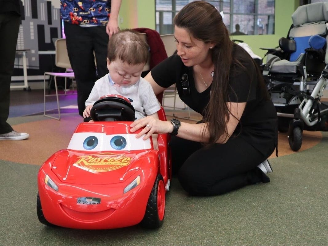 St. Mary's Hospital for Children is introducing customized toy cars for patients who have trouble walking.