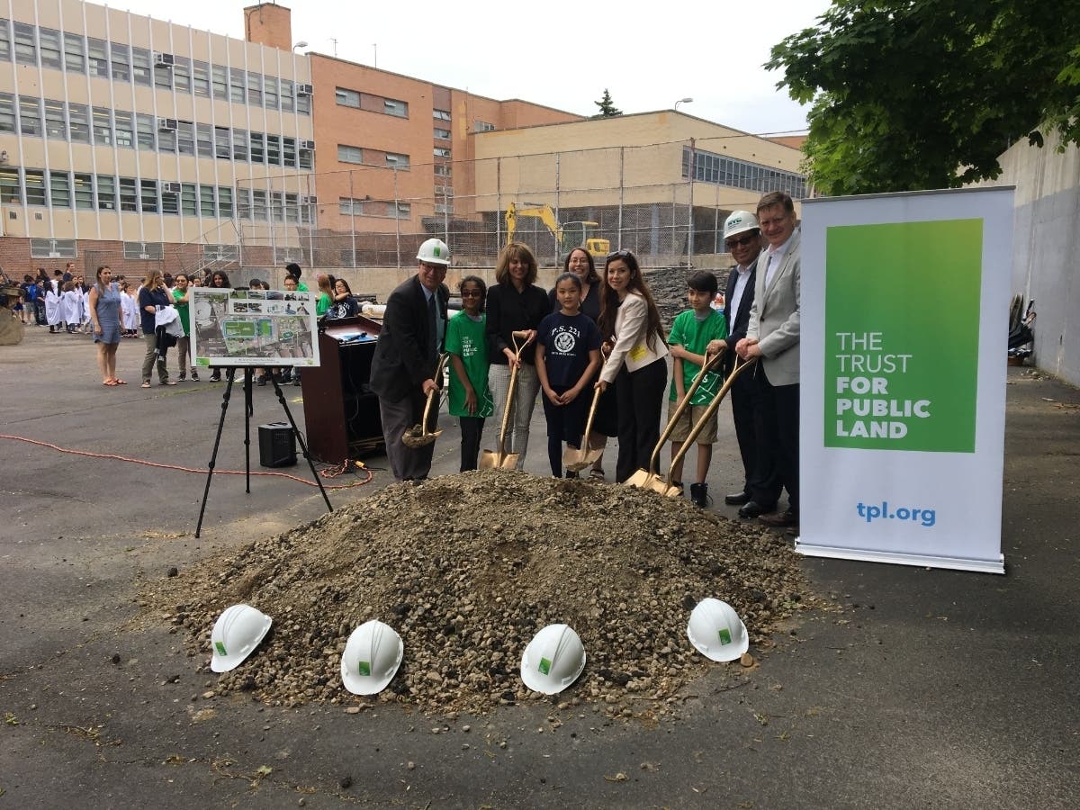 The new playground at P.S. 221Q in Little Neck will turn an asphalt lot into a green space.